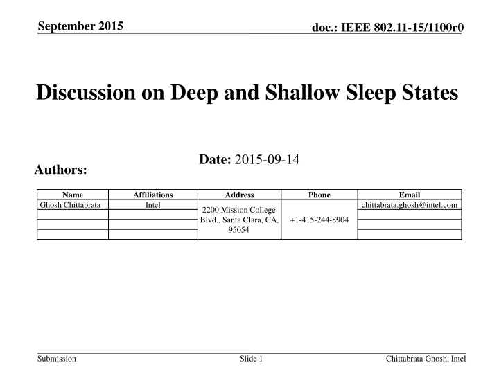 Discussion on Power State Definitions in IEEE 802.11ax