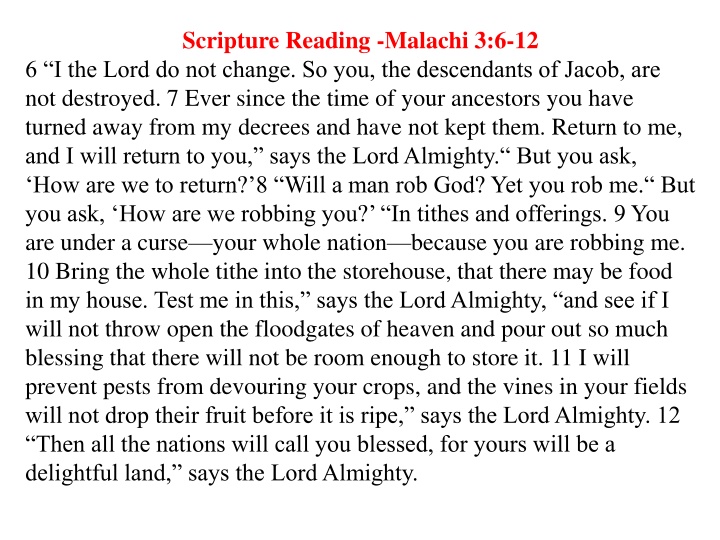 Opportunities for Blessings: Tithing, Offering, and Sacrificial Thank Offering