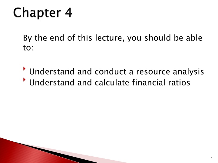 Resource Analysis and Financial Ratios in Competitive Advantage