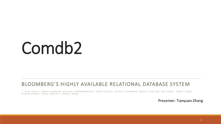 Highly Available Relational Database System - Key Components and Design Choices