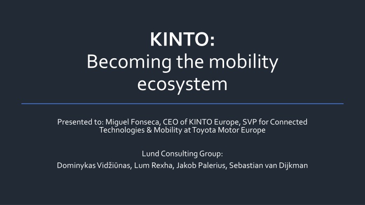KINTO: Revolutionizing Mobility Ecosystem for Corporate Clients