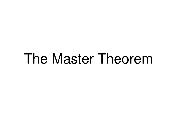 The Master Theorem for Recursion Equations