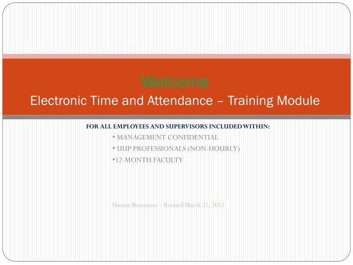 Electronic Time and Attendance Training Module Overview