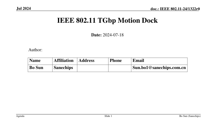 IEEE 802.11-24/1322r0 TGbp Meeting Summary - July 2024