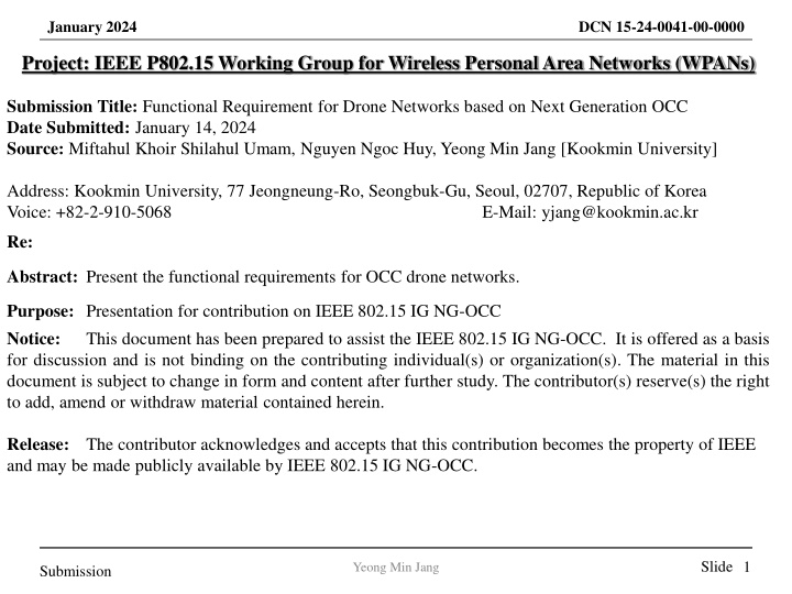Functional Requirements for Drone Networks with OCC