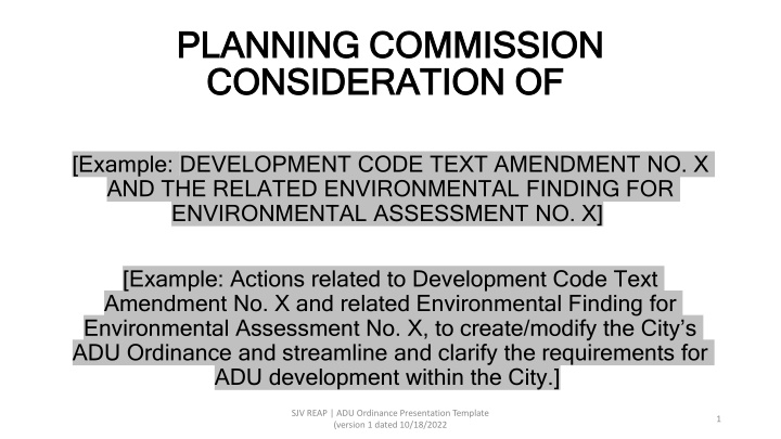 Comprehensive Overview of ADU Ordinance Amendments