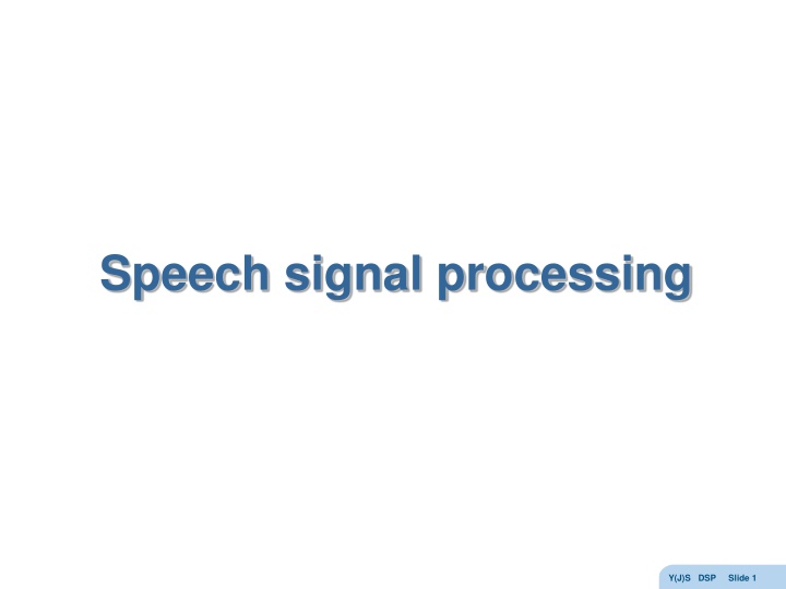 Speech Signal Processing and Phonemes