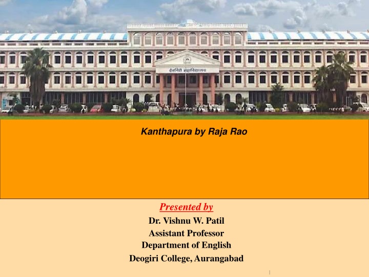 Raja Rao's Kanthapura: A Tale of Tradition and Transformation