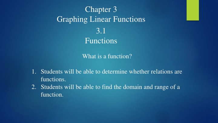 Functions in Graphing Linear Functions