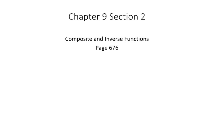 Composite and Inverse Functions