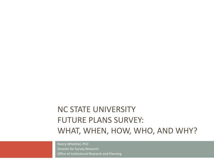 NC State University's Future Plans Survey
