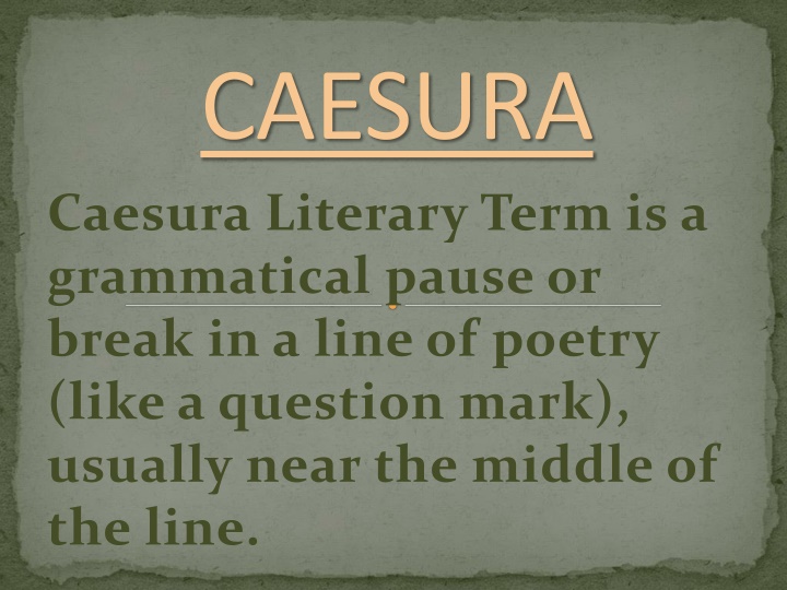 Caesura in Poetry