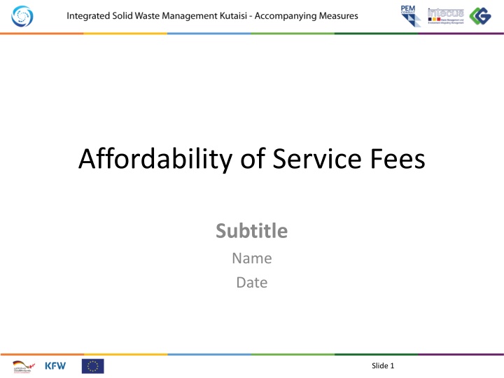 Affordability of SWM Service Fees