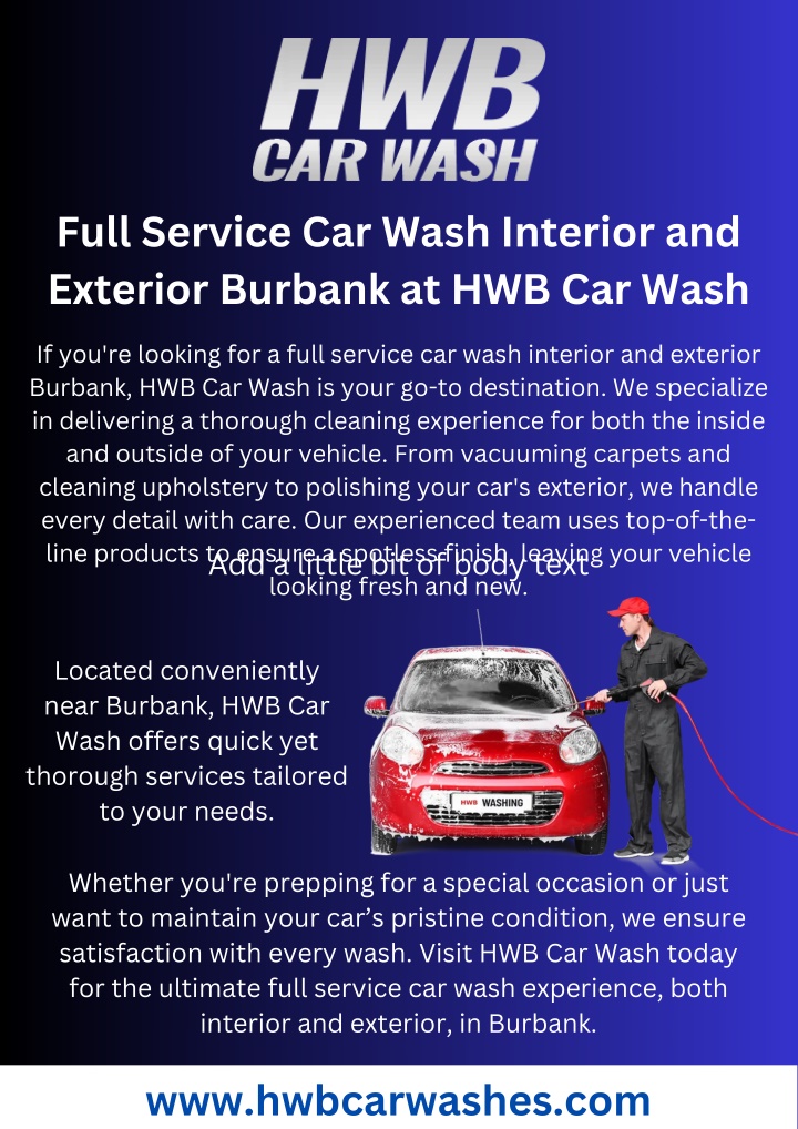 full service car wash interior and exterior n.w