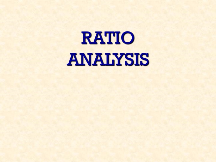 Ratio Analysis for Business Performance Evaluation