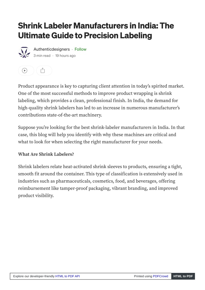 shrink labeler manufacturers in india n.w