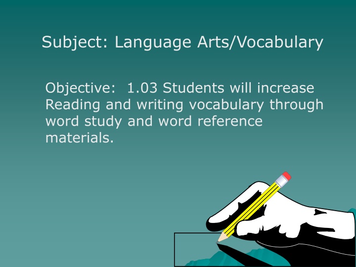 Vocabulary Building Lesson Plan for Language Arts