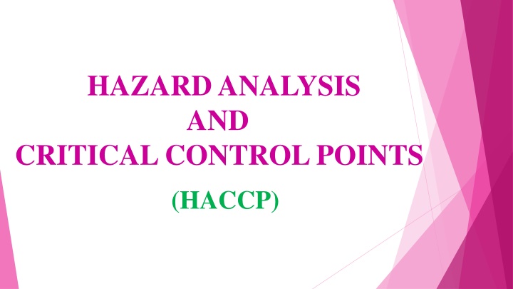 HACCP Terminology and Necessity
