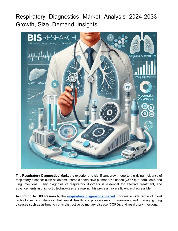 respiratory diagnostics market analysis 2024 2033 n.w