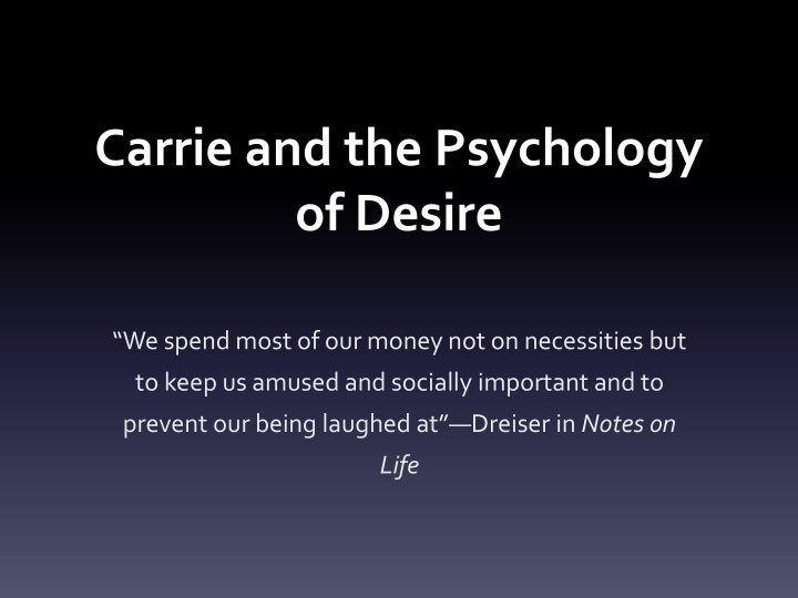 Exploration of Desire and Consumerism in Sister Carrie