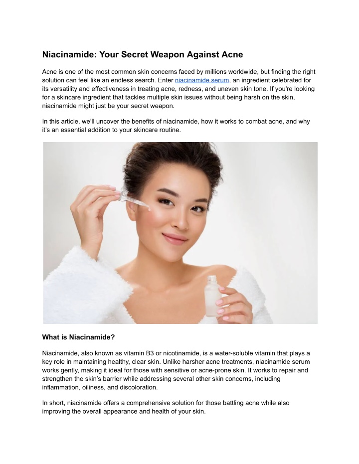 niacinamide your secret weapon against acne n.w