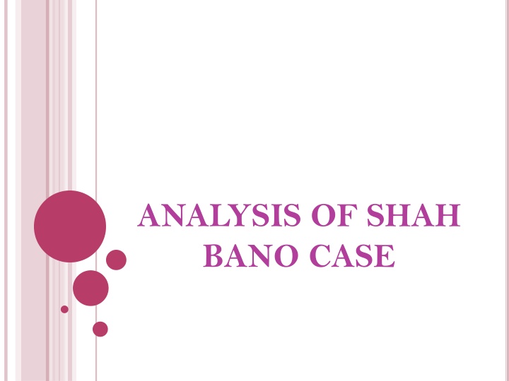 Analysis of Shah Bano Case - Legal Battle for Maintenance Rights