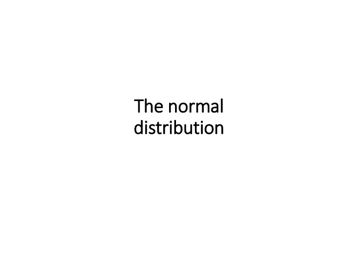 Normal Distribution in Statistical Problems