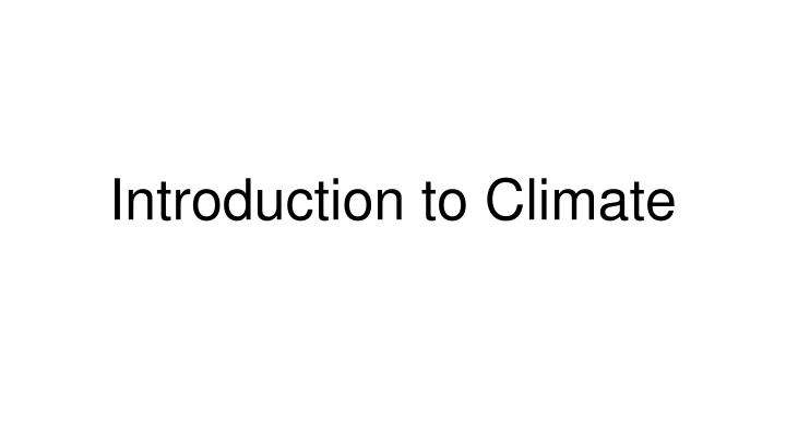Climate and Its Impact on Earth