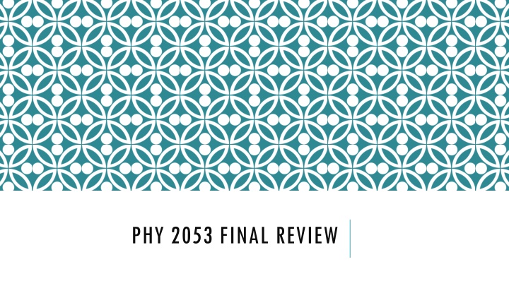 Physics 2053 Final Review - Concepts and Practice Problems