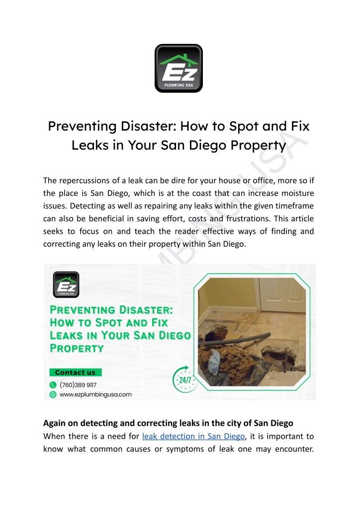preventing disaster how to spot and fix leaks n.w