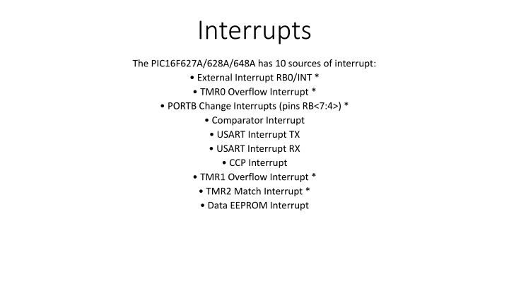 Interrupts in PIC16F Microcontrollers