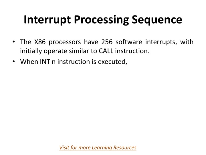 Interrupt Processing Sequence in X86 Processors