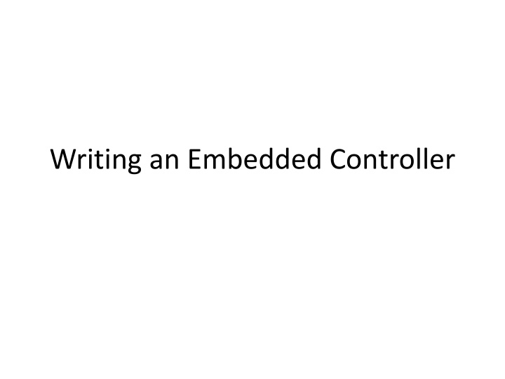 Embedded Controller Programming Basics