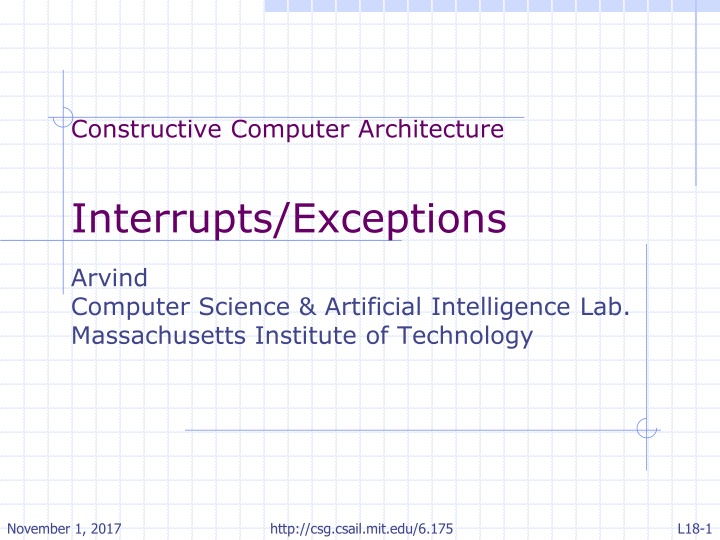 Computer Architecture Interrupts and Exceptions