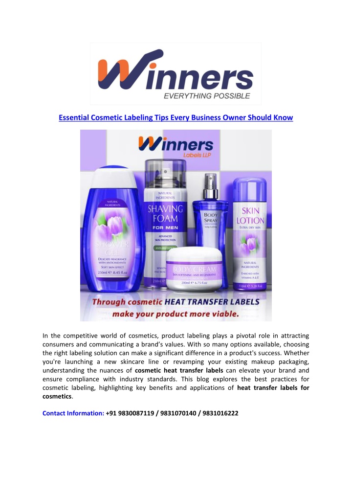 essential cosmetic labeling tips every business n.w