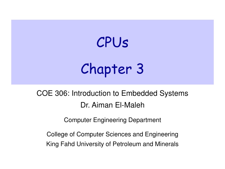 Embedded Systems: Introduction to Input and Output Devices