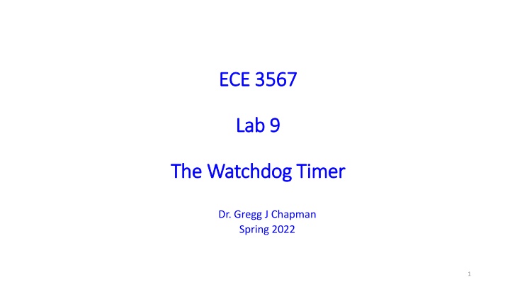 The Watchdog Timer in Embedded Systems