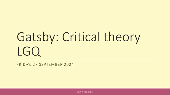 Lesbian and Gay Critique in Literature