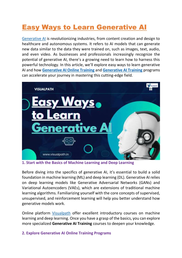 easy ways to learn generative ai n.w