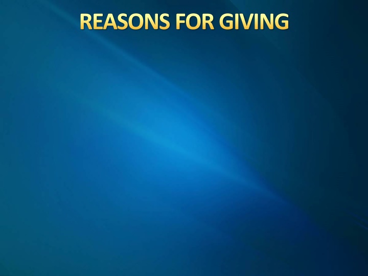 Various Reasons for Giving