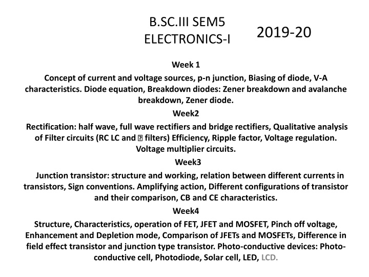 Advanced Topics in B.Sc III Semester 5: Electronics, Condensed Matter Physics, Nuclear and Radiation Physics