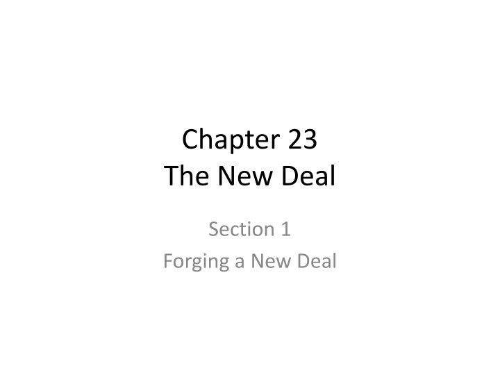 The New Deal: Forging a Path Out of the Great Depression
