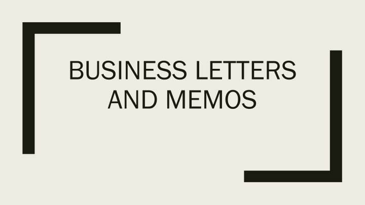 Business Writing Style and Common Letter Formats