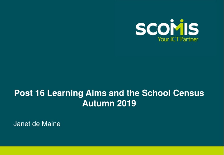 Post-16 Learning Aims and School Census Autumn 2019 Update