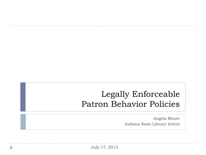 Legal Regulation of Patron Behavior in Public Libraries