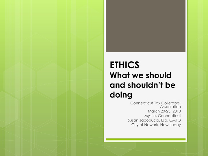 Ethics Guidelines for Connecticut Tax Collectors Association Event