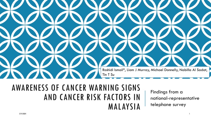 Awareness of Cancer Warning Signs and Risk Factors in Malaysia