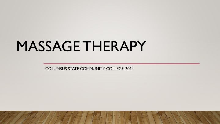 Massage Therapy Program at Columbus State Community College