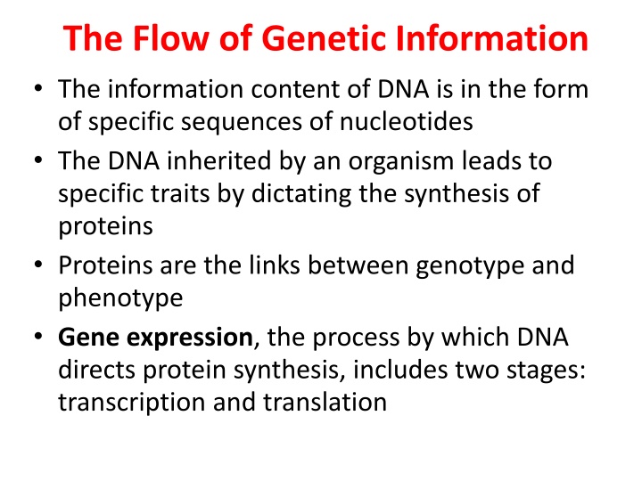 The Flow of Genetic Information