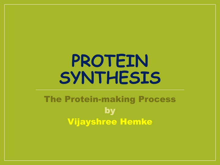 Protein Synthesis Process
